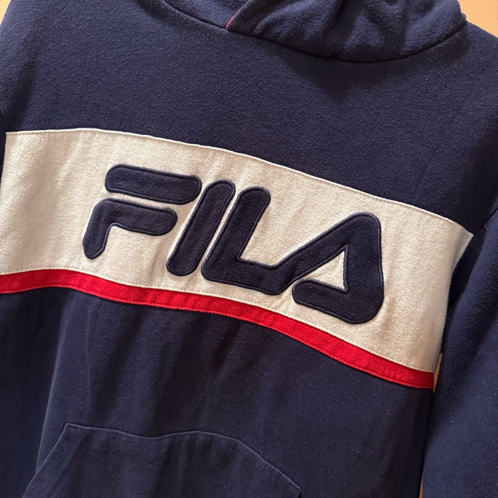 Fila hoodie size youth extra large XL navy blue SW42